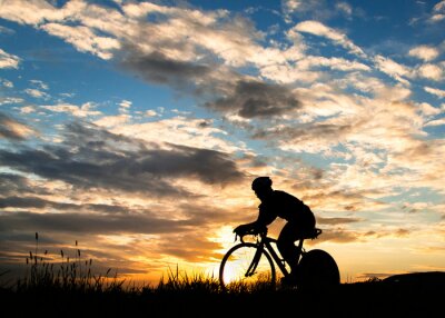 Fototapete Radsport am Abend