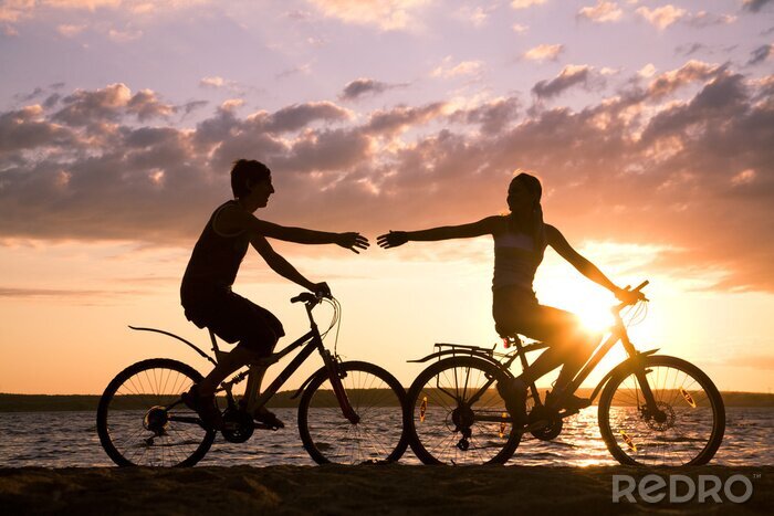 Fototapete Radsport am Meer