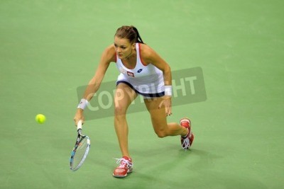 Fototapete Radwańska auf dem Tennisplatz