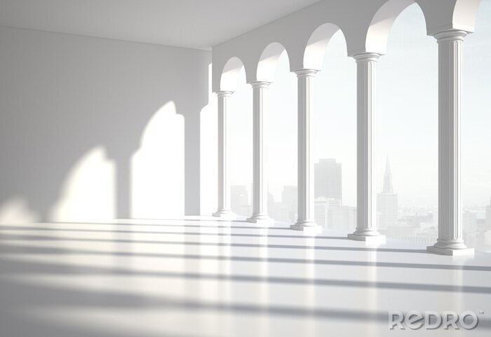 Fototapete Räumliche Säulenfassade