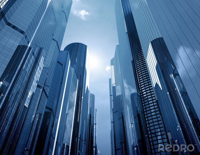 Fototapete Räumliche Wolkenkratzer