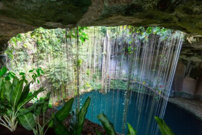 Fototapete Räumlicher exotischer Wasserfall