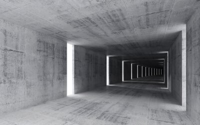 Fototapete Räumlicher Tunnel aus Beton
