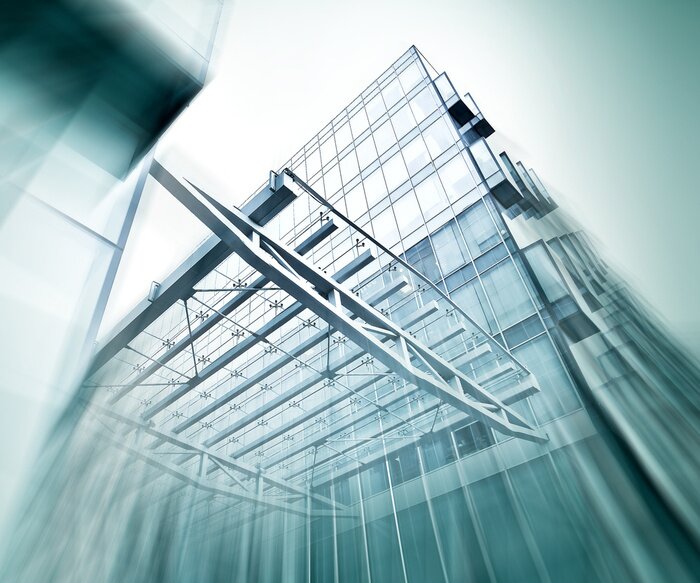 Fototapete Räumliches Foto von Wolkenkratzern