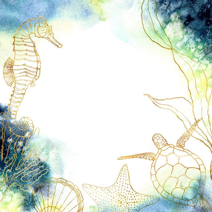 Fototapete Rahmen aus Korallenriff