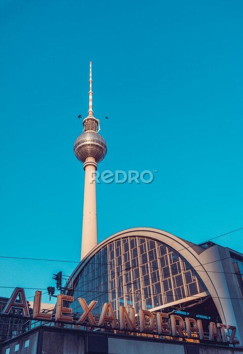 Fototapete Railroad station Alexanderplatz in Berlin, Germany