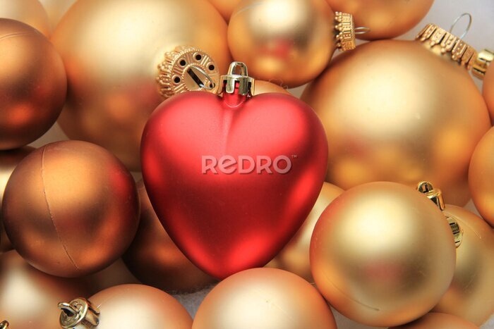 Fototapete Red herzförmige Ornament