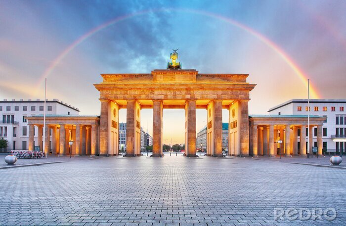 Fototapete Regenbogen über dem Brandenburger Tor