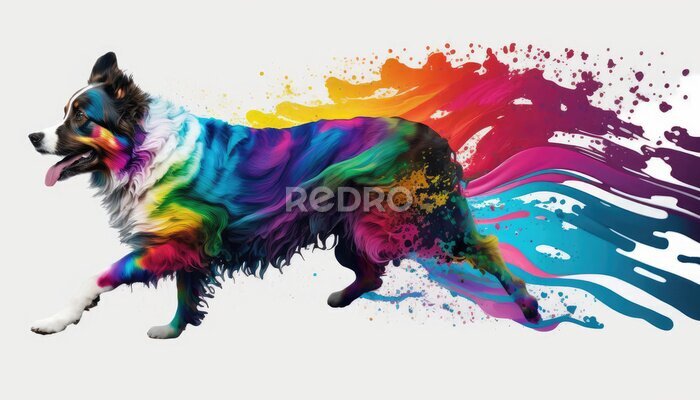 Fototapete Regenbogenhund