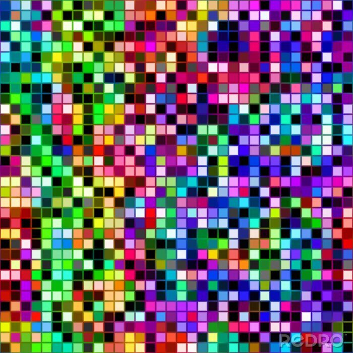 Fototapete Regenbogenmosaik aus Quadraten