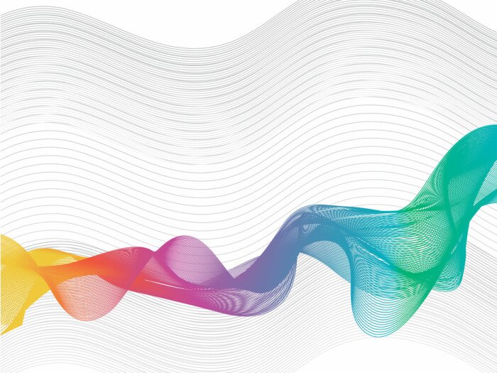 Fototapete Regenbogenrauch auf dem Band