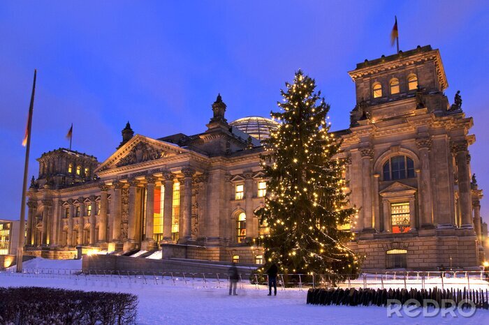 Fototapete Reichstag in Berlin im Winter