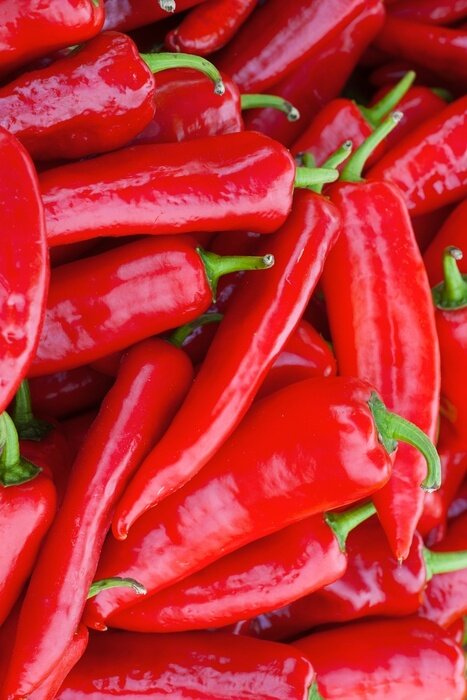 Fototapete Reife rote Paprikaschoten