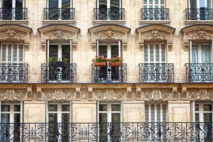 Fototapete Reihen von Balkonen