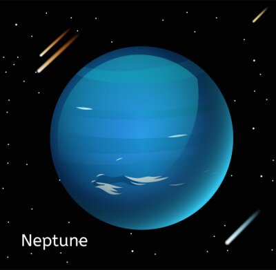 Reiner Planet Neptun und Sternschnuppen