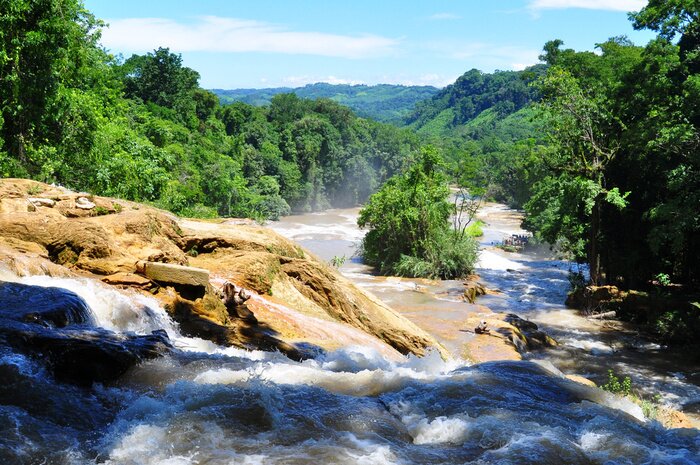 Fototapete Reißende Wasserfälle in Mexiko