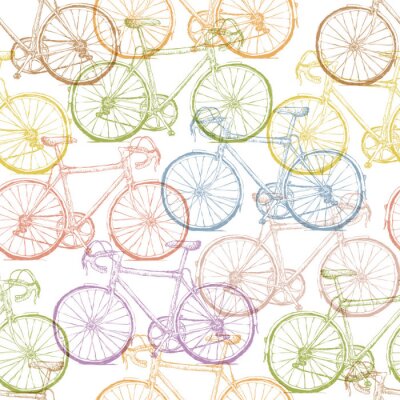 Fototapete Rennrad auf einem farbigen Thema