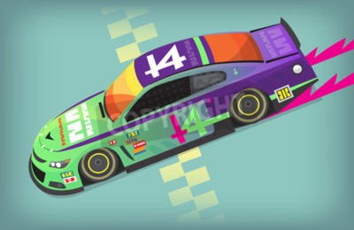 Fototapete Rennwagen an der Startlinie