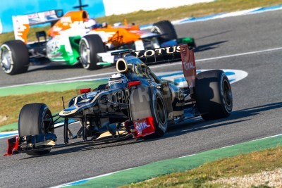 Fototapete Rennwagen auf der Rennstrecke