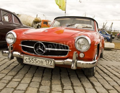 Fototapete Retro Auto rot