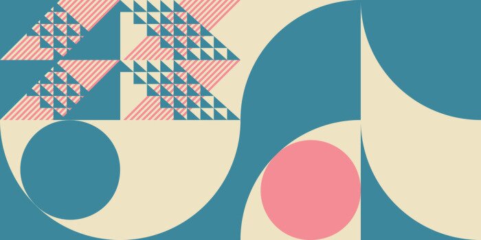 Fototapete Retro-Bauhaus-Geometrie