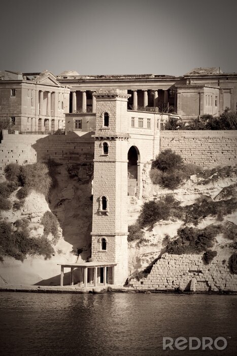 Fototapete Retro Blick auf Architektur in Malta