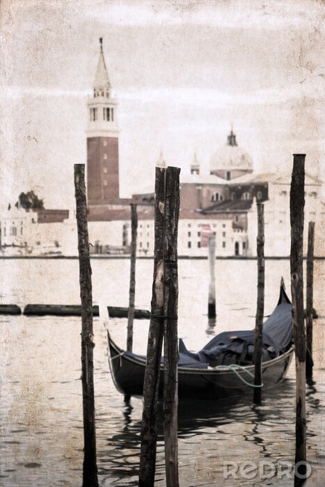 Fototapete Retro Boot in Venedig