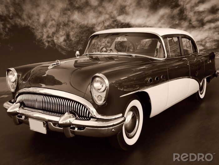 Fototapete Retro Fahrzeug in dunklen Farben