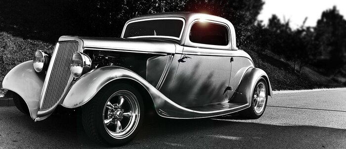 Fototapete Retro Fahrzeug schwarz