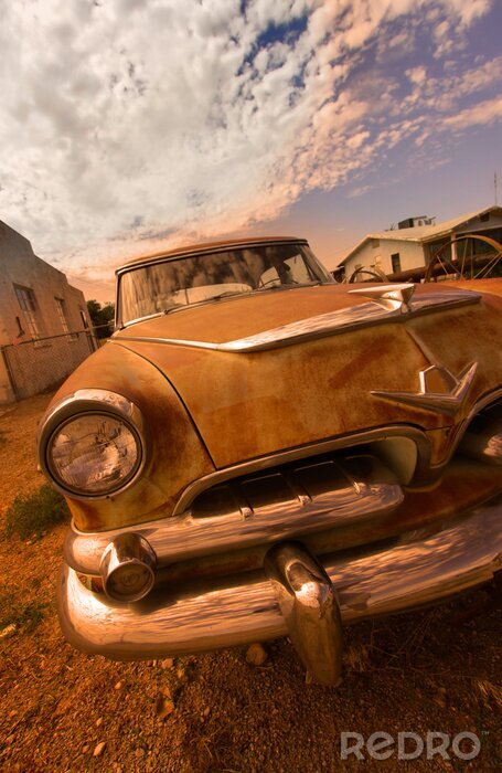 Fototapete Retro Fahrzeug verrostet