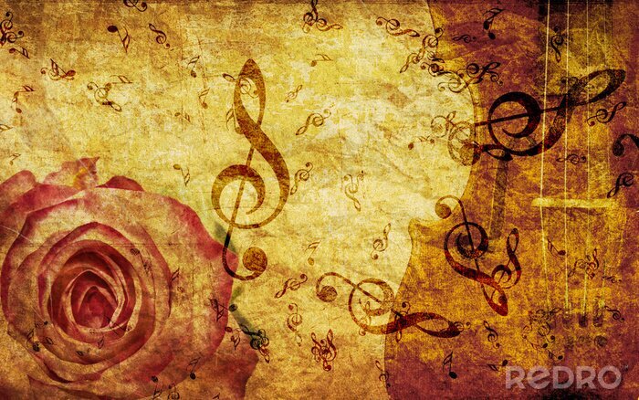 Fototapete Retro-Grafik mit musikalischem Touch