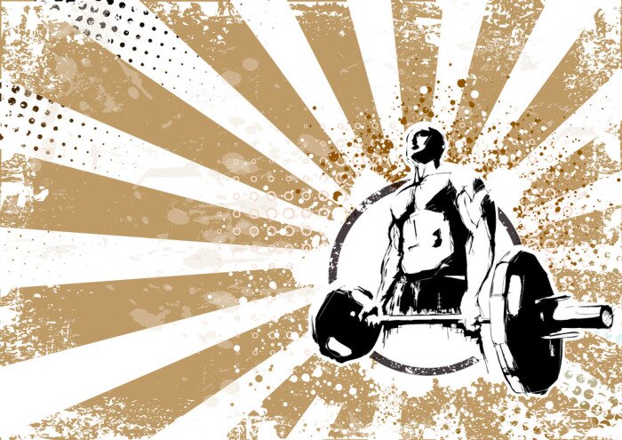 Fototapete Retro-Konzept eines Bodybuilders