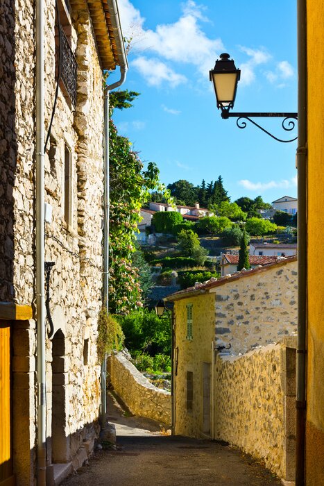 Fototapete Retro-Laterne in Gasse
