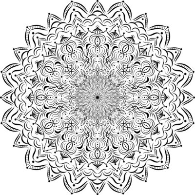 Fototapete Retro-Mandala auf weißem Hintergrund