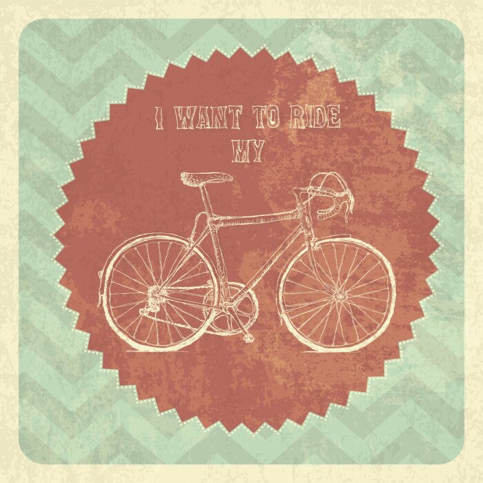 Fototapete Retro-Motiv mit Fahrrad