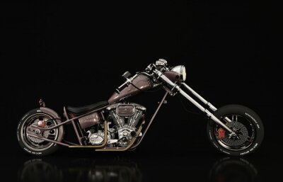 Fototapete Retro-Motorrad auf schwarzem Hintergrund