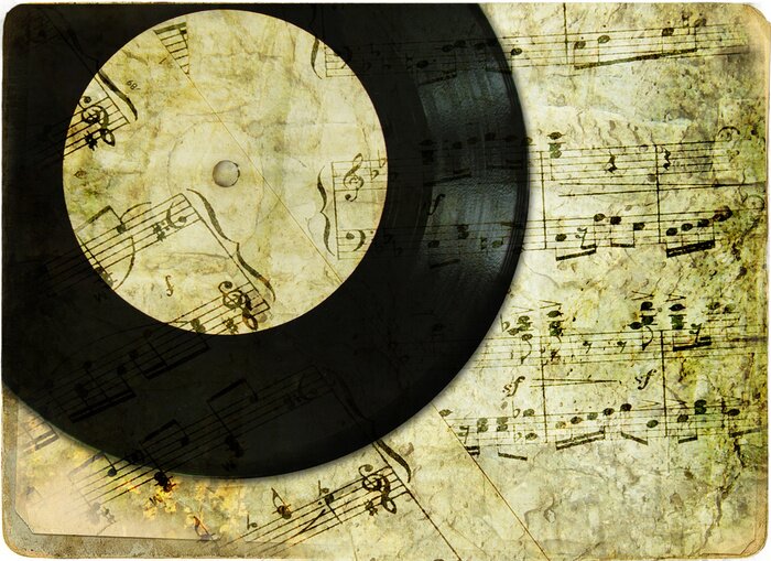 Fototapete Retro-Pergament mit Noten