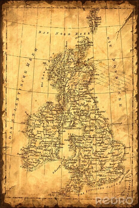 Fototapete Retro Poster - England