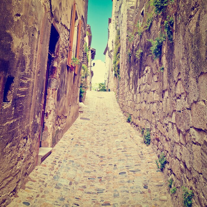 Fototapete Retro-Stein-Stadt