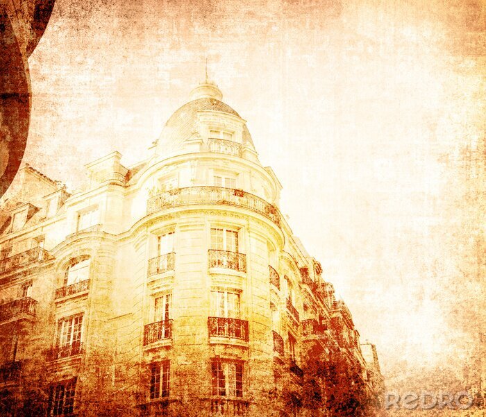 Fototapete Retro-Stil Gebäude in Paris
