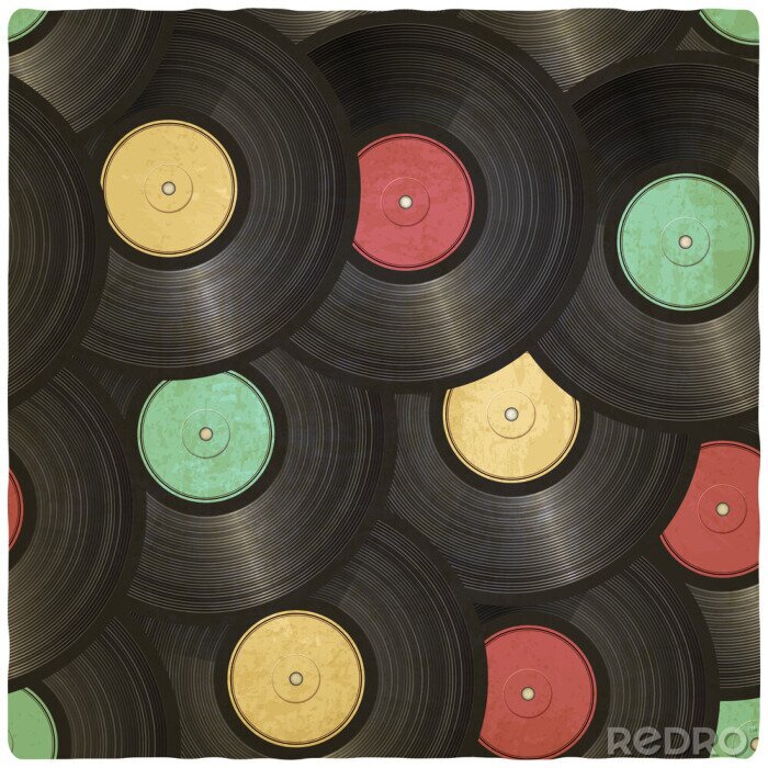 Fototapete Retro-Vinylplatten