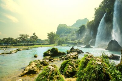 Fototapete Retro-Wasserfall in Vietnam