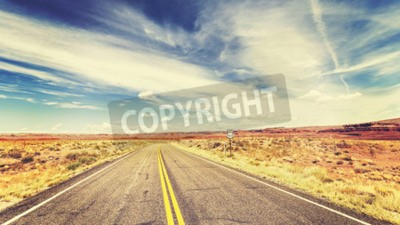 Fototapete Retro Weg durch die Wüste