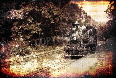 Fototapete Retro-Zug wie gemalt