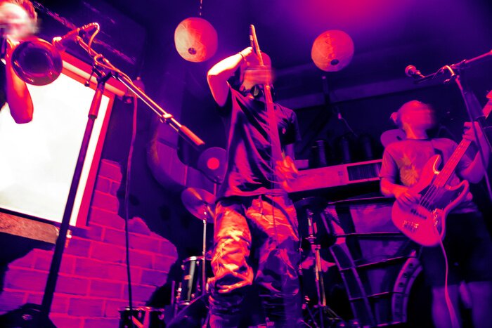 Fototapete Rock Gitarrist im Konzert