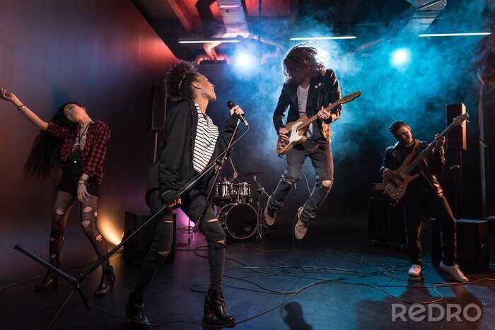 Fototapete Rockband und Rock