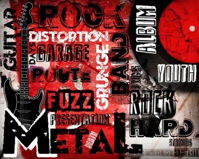 Fototapete Rockmusik auf Collage