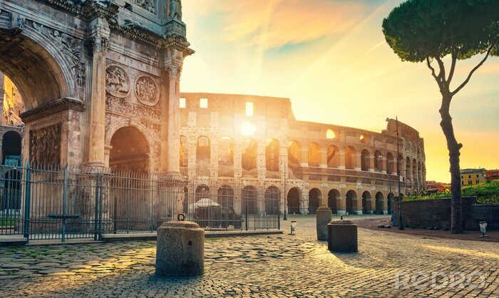 Fototapete Rom Koloseum beim Sonnenuntergang