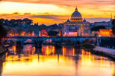 Rom und das Sonnenuntergangspanorama