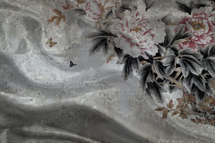 Fototapete Romantische 3D-Textur mit einer Blume